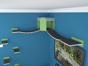 Cat Wall Shelf Corner Box Bridge Platform - WideBridge CornerBox Bundle - Scratchy Things Premium Pet Furniture
