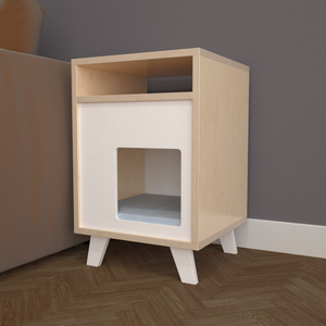 Cat Box House Bed - Boxy BedSide 40 - Scratchy Things Premium Pet Furniture