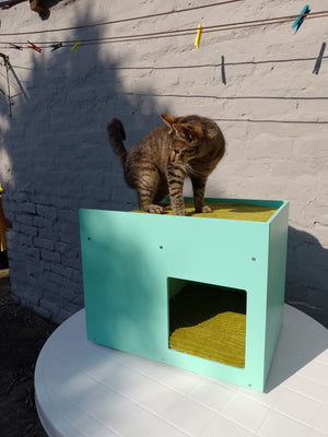 Cat Box Feeder House Bed - Boxy BnB - Scratchy Things Premium Pet Furniture