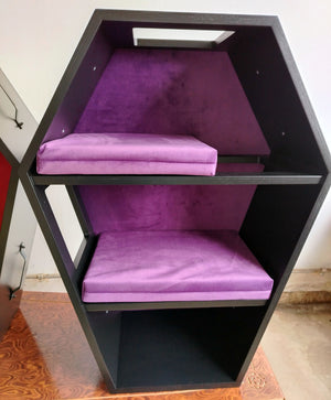 Big Cat Wall Shelf Bed Box Halloween - Wally Vampurrra - Left Side Exit - Scratchy Things Premium Pet Furniture