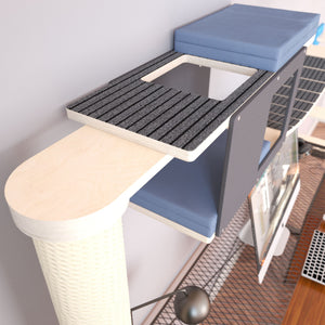 Bundle Cat Wall Scratching Climbing Pole Post Shelf - Wally WFH bundle - above desk bundle with scratching/climbing pole - Scratchy Things Premium Pet Furniture