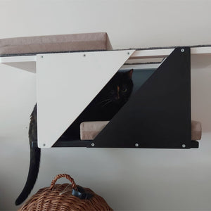 Cat Wall Shelf Bed Modern Tunnel Perch - Sharp Tunnel Mini - Scratchy Things Premium Pet Furniture