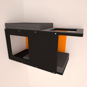 Cat Wall Shelf Bed Corner Tunnel - Wally BigCat CornerTunnel - Scratchy Things Premium Pet Furniture