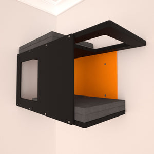 Cat Wall Shelf Bed Corner Tunnel - Wally BigCat CornerTunnel - Scratchy Things Premium Pet Furniture