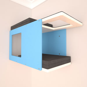 Cat Wall Shelf Bed Corner Tunnel - Wally BigCat CornerTunnel - Scratchy Things Premium Pet Furniture