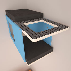 Cat Wall Shelf Bed Corner Tunnel - Wally BigCat CornerTunnel - Scratchy Things Premium Pet Furniture