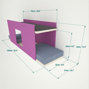 Cat Wall Shelf Bed Tunnel Bridge - Wally BridgeTunnel - Scratchy Things Premium Pet Furniture