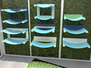 Catio Big Cat Wall Shelf Bed Cot Hammock - Catio BigCat ComboCot - outdoor cat hammock for large and heavy cats - Scratchy Things Premium Pet Furniture