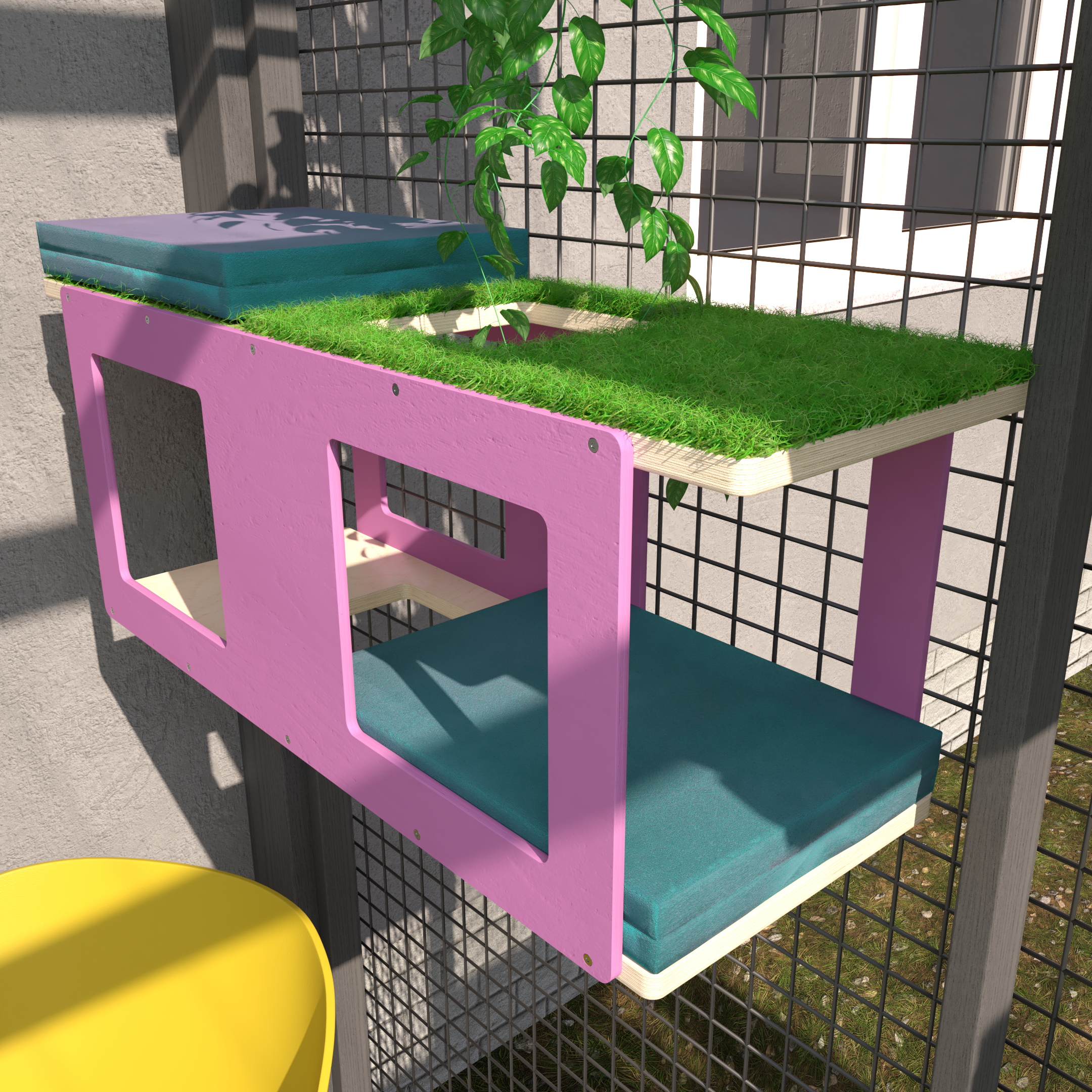 Catio top with tunnel