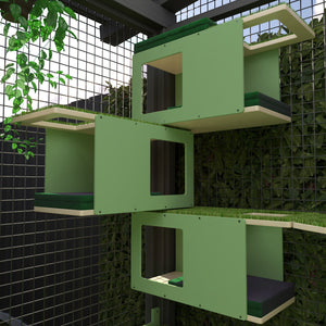 Catio Big Cat Wall Shelf Bed Perch - Catio BigCat CornerTunnel 3-pack - Scratchy Things Premium Pet Furniture