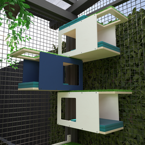 Catio Big Cat Wall Shelf Bed Perch - Catio BigCat CornerTunnel 3-pack - Scratchy Things Premium Pet Furniture