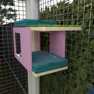 Catio Outdoor Cat Wall Shelf Bed Perch - Catio CornerTunnel - outdoor cat house - Scratchy Things Premium Pet Furniture