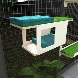 Catio Outdoor Cat Wall Shelf Bed Perch - Catio Tunnel Mini - outdoor cat house for cats - Scratchy Things Premium Pet Furniture