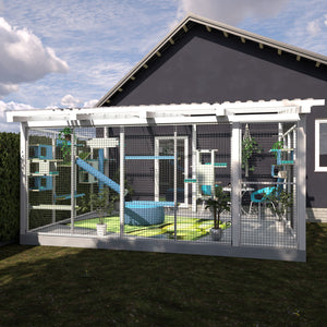 Catio Big Cat Wall Shelf Bed Perch Post Bundle - Ultimate Catio Bundle - Scratchy Things Premium Pet Furniture