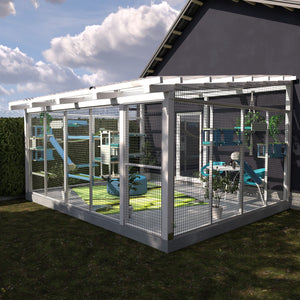 Catio Big Cat Wall Shelf Bed Perch Post Bundle - Ultimate Catio Bundle - Scratchy Things Premium Pet Furniture