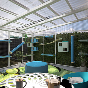 Catio Big Cat Wall Shelf Bed Perch Post Bundle - Ultimate Catio Bundle - Scratchy Things Premium Pet Furniture