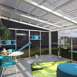 Catio Big Cat Wall Shelf Bed Perch Post Bundle - Ultimate Catio Bundle - Scratchy Things Premium Pet Furniture