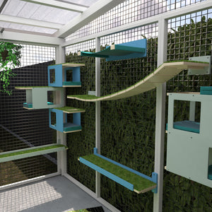 Catio Big Cat Wall Shelf Bed Perch Post Bundle - Ultimate Catio Bundle - Scratchy Things Premium Pet Furniture