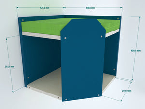 Cat Wall Shelf Corner Box Bridge Platform - Wally Bridge CornerBox - Scratchy Things Premium Pet Furniture