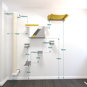 Cat Wall Shelf Bridge Bed Post Bundle - Cozy Apartment Bundle - Scratchy Things Premium Pet Furniture