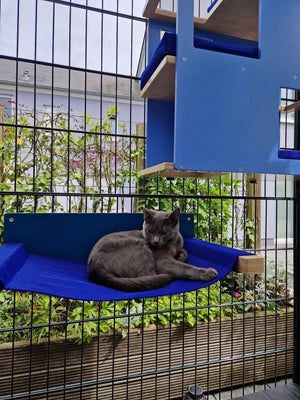 Catio Big Cat Wall Shelf Bed Cot Hammock - Catio BigCat Cot - outdoor cat hammock for larger cats - Scratchy Things Premium Pet Furniture