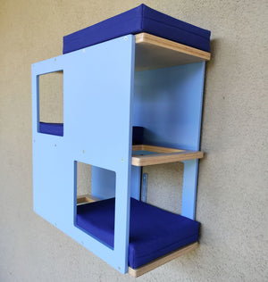 Catio Outdoor Cat Wall Shelf Bed Perch - Catio Loft - outdoor multilevel cat shelf - Scratchy Things Premium Pet Furniture
