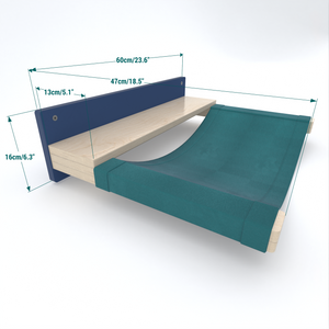 Catio Big Cat Wall Shelf Bed Cot Hammock - Catio BigCat ComboCot - outdoor cat hammock for large and heavy cats - Scratchy Things Premium Pet Furniture