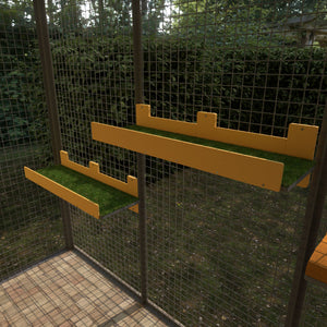 Catio Cat Wall Shelf Bed Perch Walkway Step - Catio BigCat Walkway - outdoor fixed shelf for large cats - Scratchy Things Premium Pet Furniture