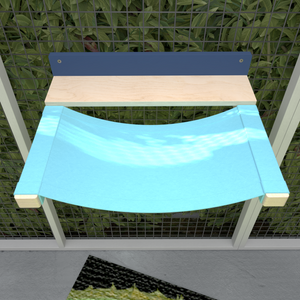 Catio Big Cat Wall Shelf Bed Cot Hammock - Catio BigCat ComboCot - outdoor cat hammock for large and heavy cats - Scratchy Things Premium Pet Furniture