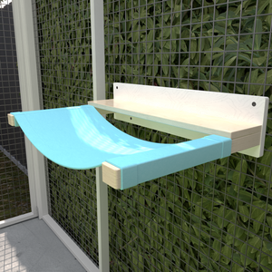 Catio Big Cat Wall Shelf Bed Cot Hammock - Catio Giant ComboCot - outdoor cat hammock for XXL cats, Savannah and Maine Coon cat approved - Scratchy Things Premium Pet Furniture