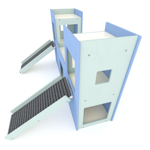 Rabbit House Box Tunnel Castle Fortress - Nibbler Castle - Scratchy Things Premium Pet Furniture