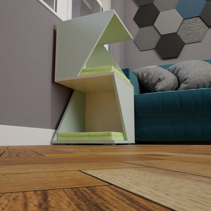 Cat Side Table Double Bed Corner Box - Floory Sharp Tower - Scratchy Things Premium Pet Furniture