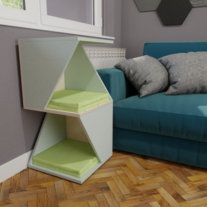 Cat Side Table Double Bed Corner Box - Floory Sharp Tower - Scratchy Things Premium Pet Furniture