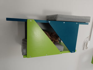 Cat Wall Shelf Bed Modern Tunnel Perch - Sharp Tunnel Mini - Scratchy Things Premium Pet Furniture