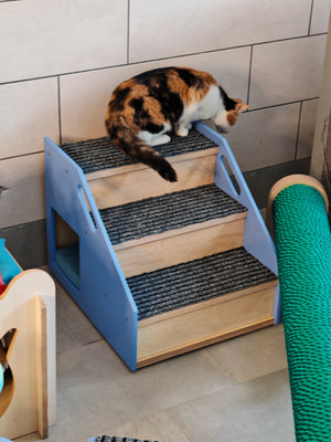 Cat Stairs Box House Bed - Boxy 3-Step - Scratchy Things Premium Pet Furniture