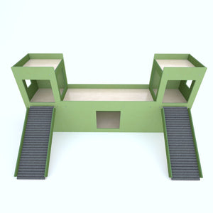 Rabbit House Box Tunnel Castle Fortress - Nibbler Big Castle - ideal for large and giant bunnies - Scratchy Things Premium Pet Furniture