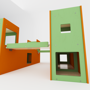 Rabbit House Box Tunnel Castle Fortress - Nibbler Town - Scratchy Things Premium Pet Furniture