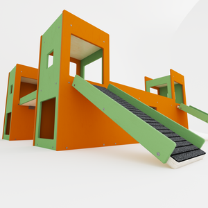 Rabbit House Box Tunnel Castle Fortress - Nibbler Town - Scratchy Things Premium Pet Furniture