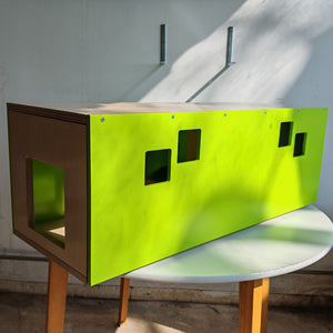 Rabbit House Box Tunnel Castle Fortress - Nibbler Longhouse - Scratchy Things Premium Pet Furniture