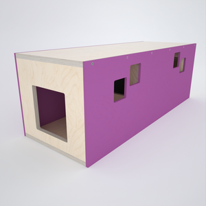 Rabbit House Box Tunnel Castle Fortress - Nibbler Longhouse - Scratchy Things Premium Pet Furniture