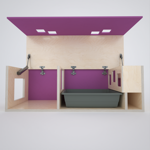 Rabbit House Box Tunnel Castle Fortress - Nibbler Longhouse - Scratchy Things Premium Pet Furniture