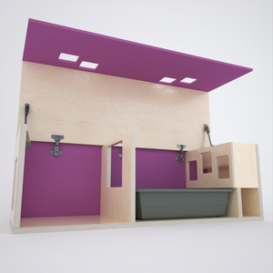 Rabbit House Box Tunnel Castle Fortress - Nibbler Longhouse - Scratchy Things Premium Pet Furniture