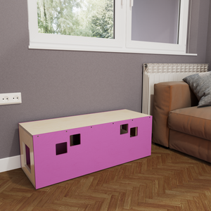 Rabbit House Box Tunnel Castle Fortress - Nibbler Longhouse - Scratchy Things Premium Pet Furniture