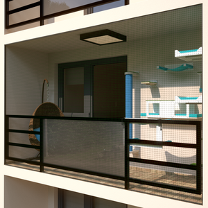 Catio Outdoor Cat Wall Shelf Bed Perch - Catio Big Balcony Bundle - set of cat shelves for an apartment balcony - Scratchy Things Premium Pet Furniture