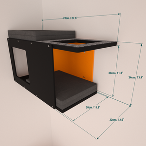 Cat Wall Shelf Bed Corner Tunnel Bundle - Wally BigCat CornerTunnel 3-pack - Scratchy Things Premium Pet Furniture