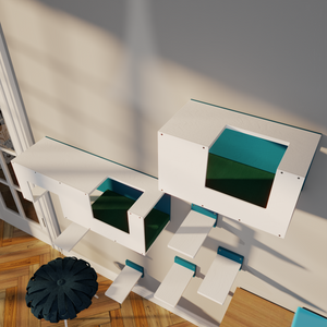 Cat Wall Shelf Step Bed Bundle - BigCat Mezzanines Bundle - Scratchy Things Premium Pet Furniture