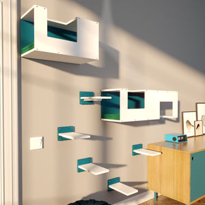 Cat Wall Shelf Step Bed Bundle - BigCat Mezzanines Bundle - Scratchy Things Premium Pet Furniture