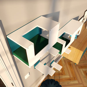 Cat Wall Shelf Step Bed Bundle - BigCat Mezzanines Bundle - Scratchy Things Premium Pet Furniture