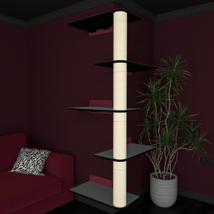 Cat Wall Scratching Pole Post Corner Shelf - Wally CornerPost - Scratchy Things Premium Pet Furniture