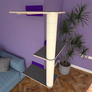 Cat Wall Scratching Pole Post Corner Shelf - Wally CornerPost - Scratchy Things Premium Pet Furniture